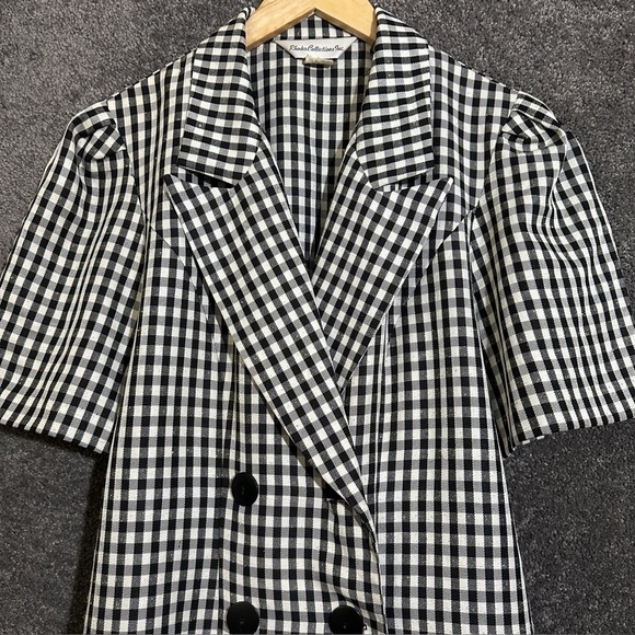 Vintage Gingham Double Breasted Blazer  Cottagecore Retro Medium - Picture 4 of 8